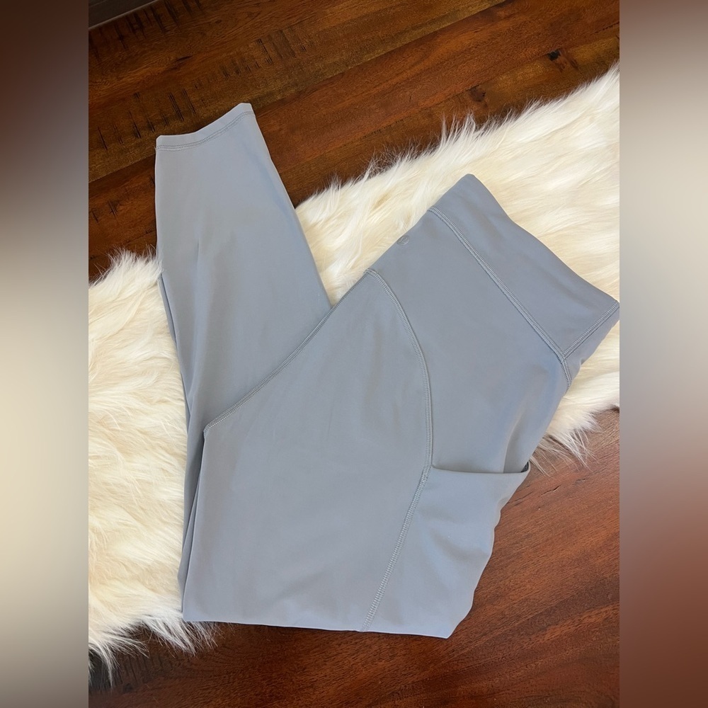 Lululemon Power Thru High Rise Tight 25” Rhino Grey Size 12 Pockets - Picture 3 of 5